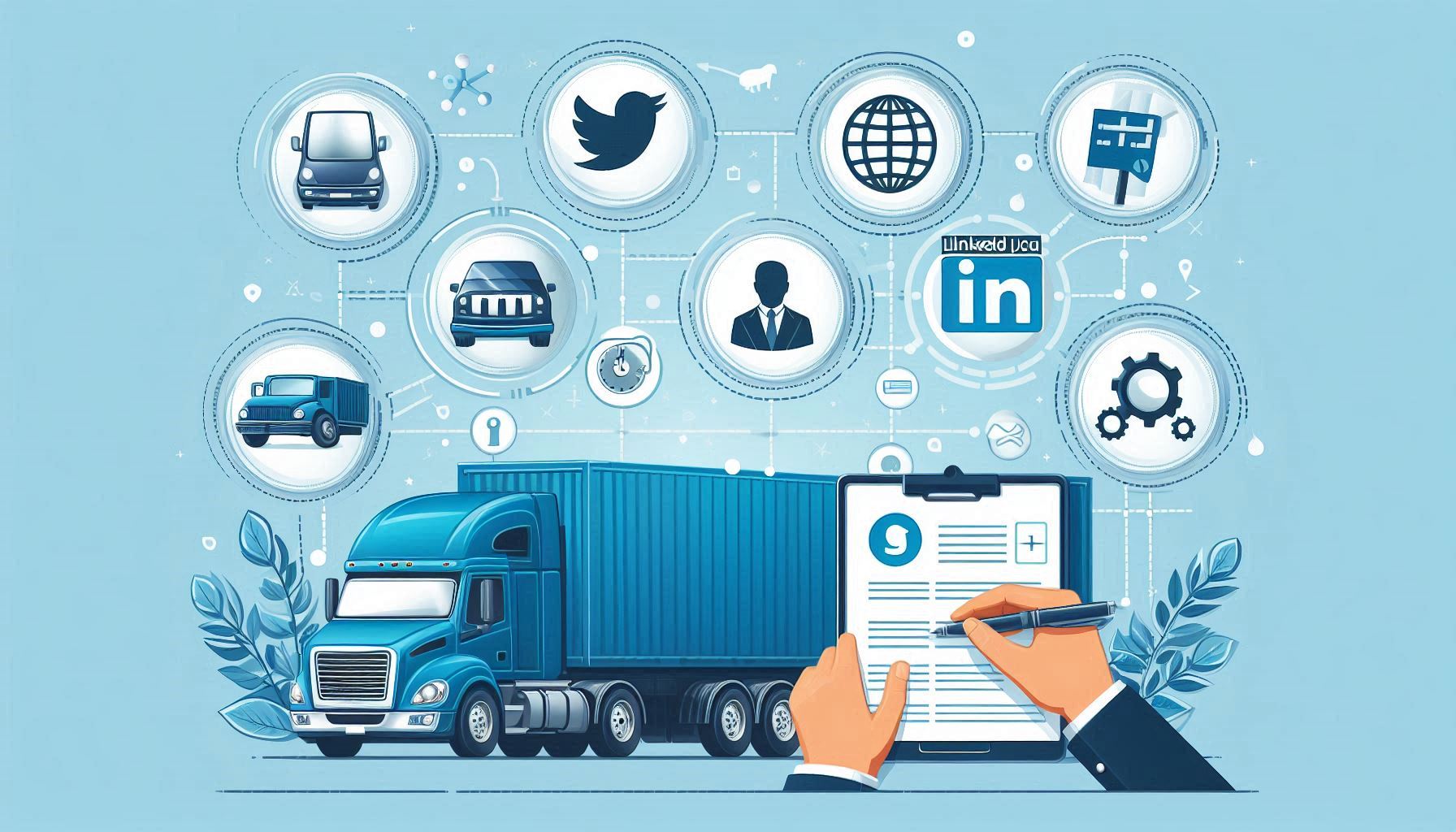 social media analytics for a truck dispatching business.